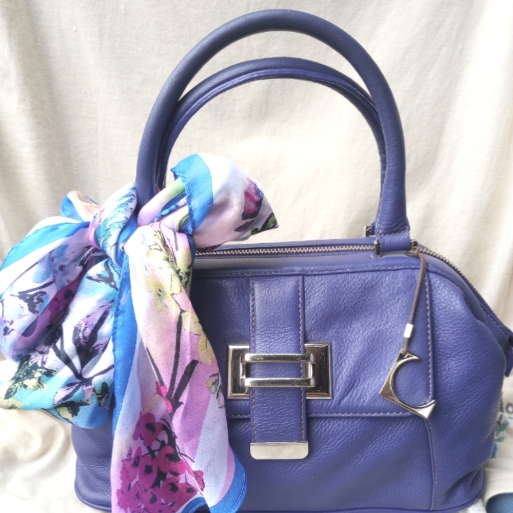 Vintage Liz Claiborne Violet Leather Satchel